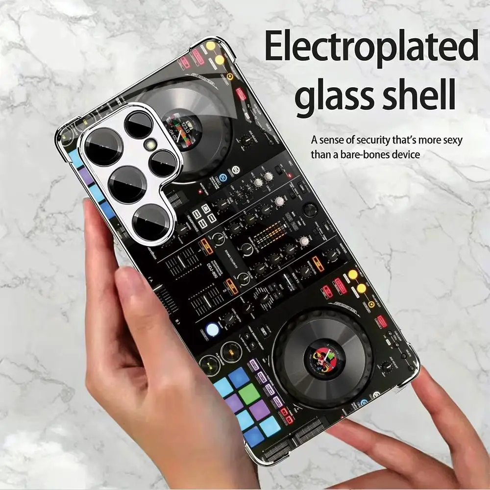Music PhoneCase Simplicity High-end Electroplating Glass PhoneCase for Samsung Galaxy S26 S25 S24 S23 S22 S21 FE,Ultra,Plus