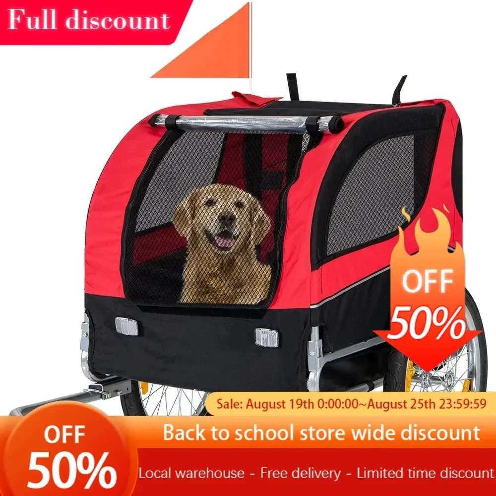 

Pet Trailer, Pet Bicycle Transport Vehicle, Safety Sign, Easy to Connect and Disconnect, Foldable Storage, Pet Bike