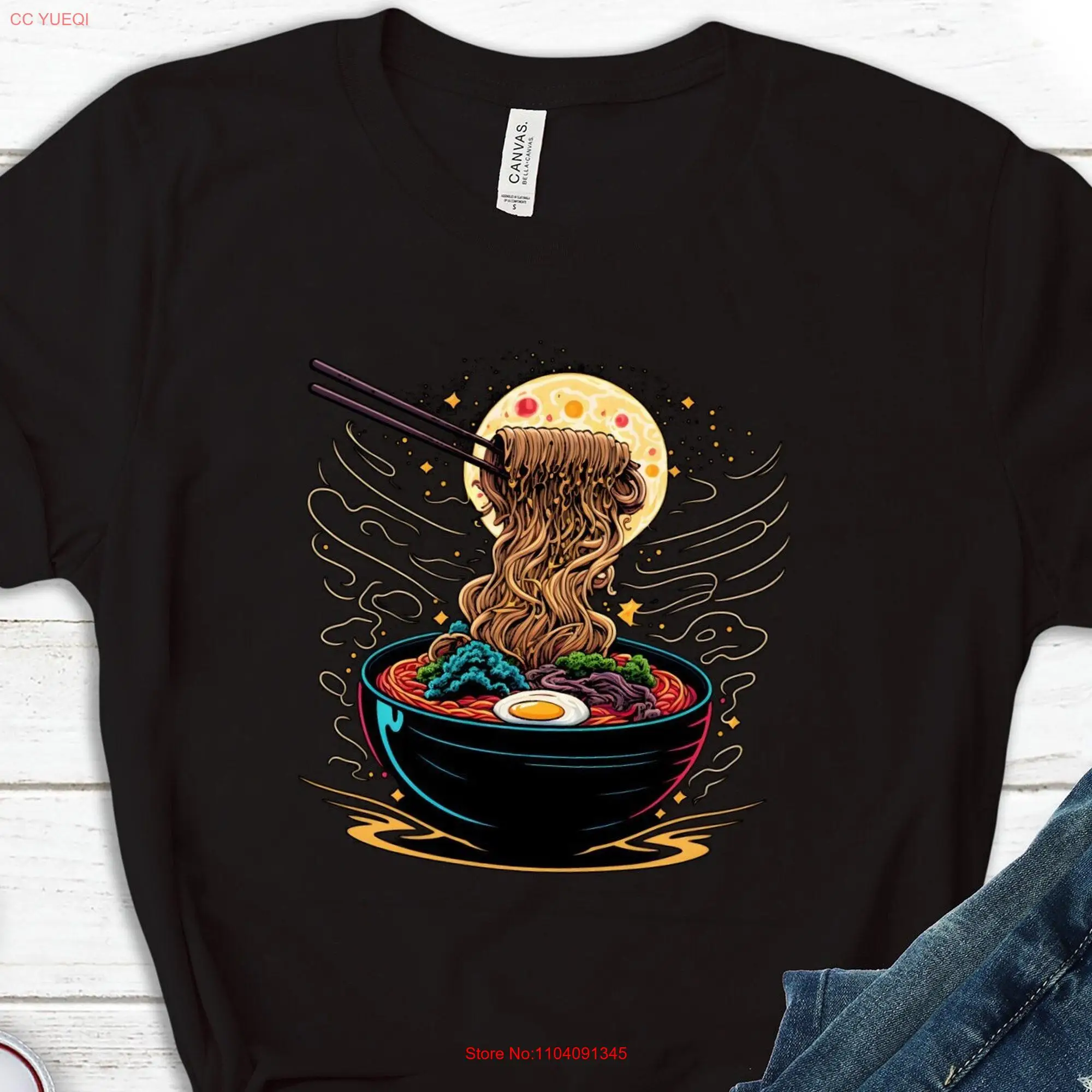 Noodle T Shirt for Asian Food Lover Ramen SweaT Foodie Coworker Aesthetic Bowl Art Women Game Night long or short sleeves