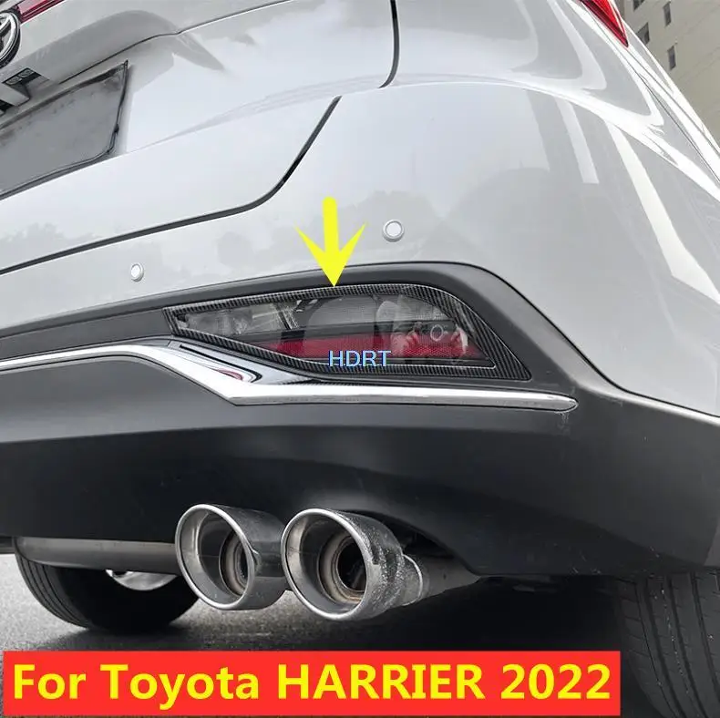 For Toyota HARRIER 2022/Venza 2021 Car Carbon fibre Rear Fog Light Lamp Frame Trim Style Exterior ABS chrome Molding Decoration