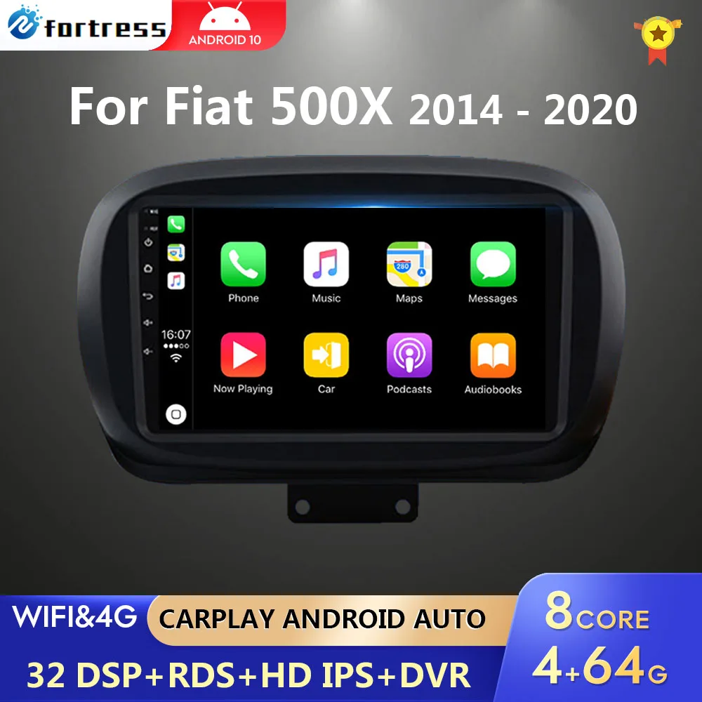 for Fiat 500X 2014 - 2020 Car Radio Multimedia Video Player Navigation GPS Car Android No 2din Auto radio 2 din dvd