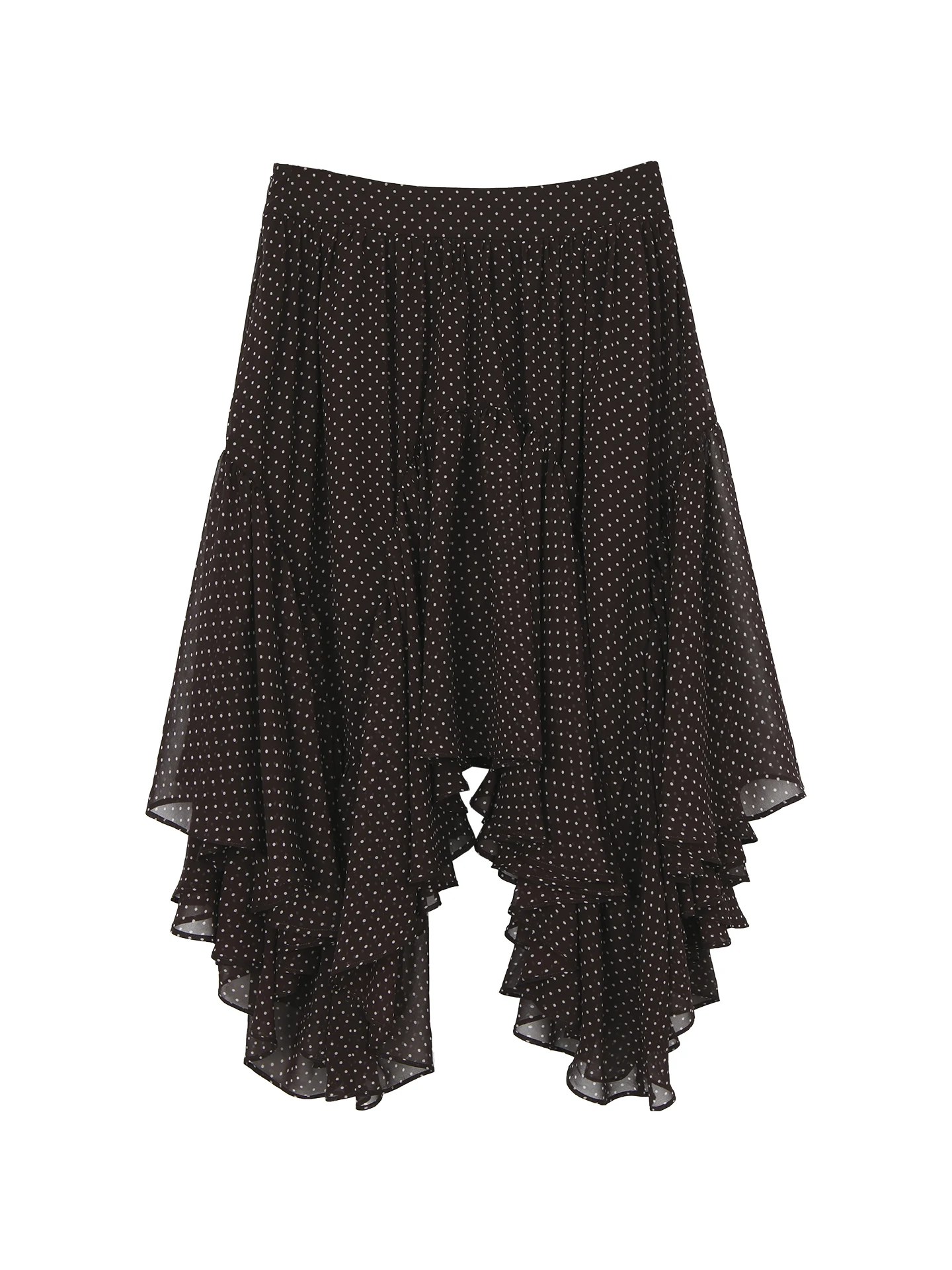 

Stunning A-Line Skirt Women's Autumn Winter Polka Dot Asymmetrical Beautiful Skirts Casual Low Waist Polyester Fiber