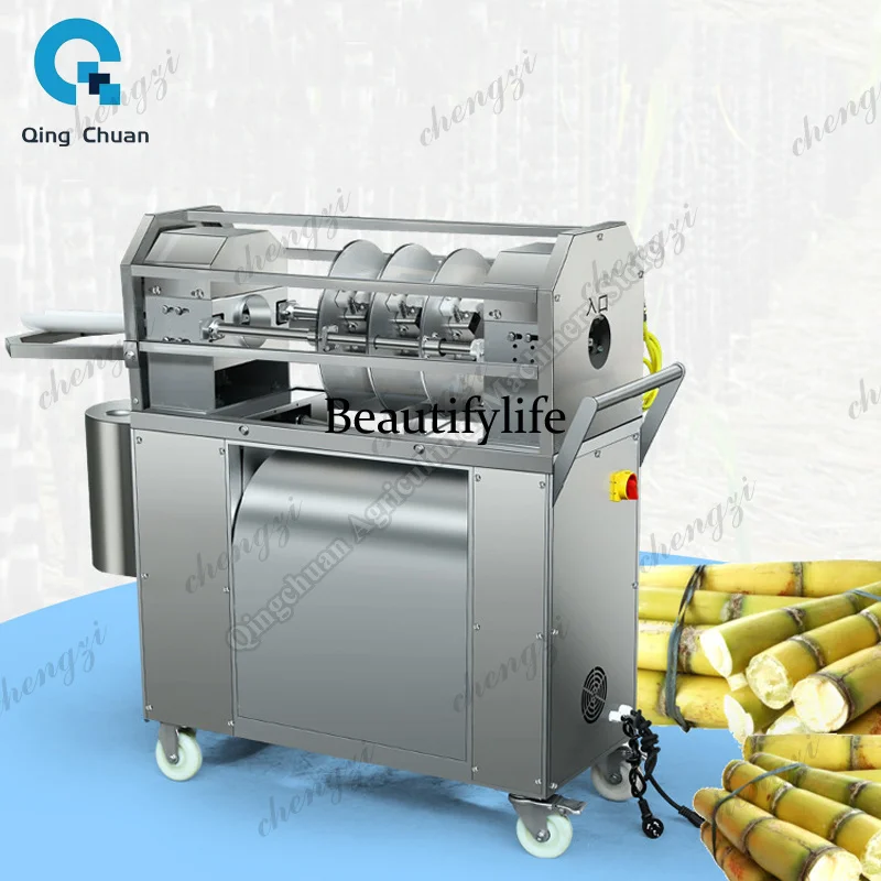81  Sugarcane Machine Commercial Stainless 30mm-58mm Diameter 500W Electric Sugar Cane Skin Peeler Machine