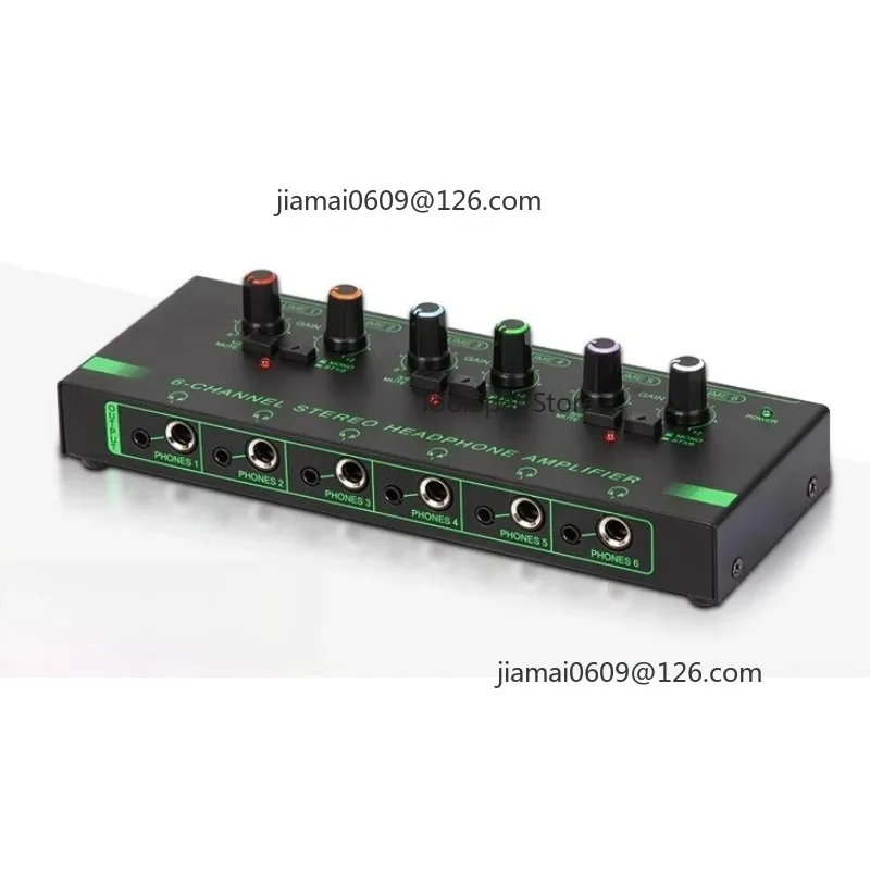 2 In 8 Out Multi-channel Audio Splitter 6.35mm 3.5mm Stereo Isolation Microphone Signal Distributor Audio Combiner