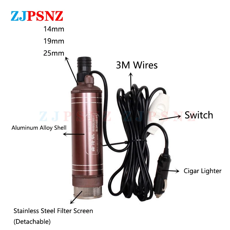12V/24V 150W Tragbare DC Tauch Elektrische Pumpe Für Diesel Kraftstoff Lieferung Wasser Abwasser Saug transfer Elektrische Pumpe 45L/Min – Detail 3