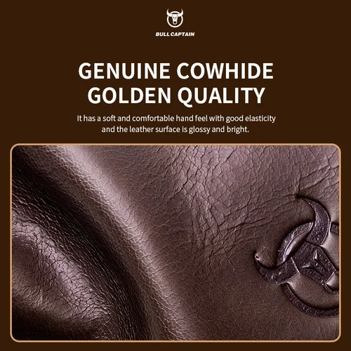 Imagen 2 del producto BULLCAPTAIN Mochila de hombro tipo bandolera de cuero genuino para hombre, bolsos cruzados para el pecho, mochila de viaje para senderismo con orificio para auriculares