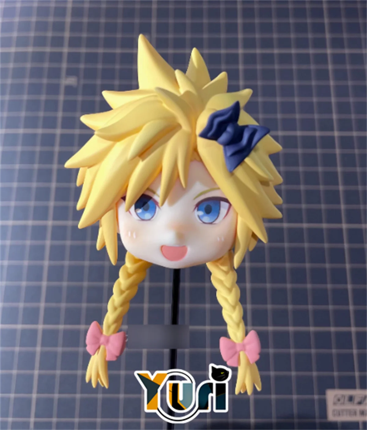 

Новый аниме FF7 Cloud Strife ручной работы OB11 парик для волос желтый короткий хвост волосы милый бант игра косплей аксессуары для кукол