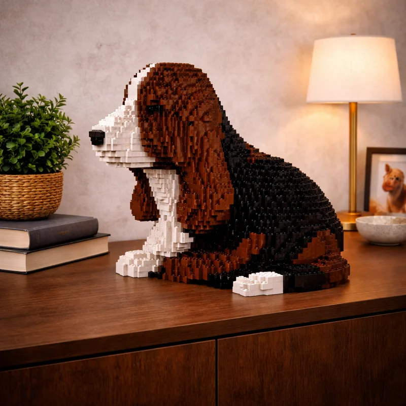 

Набор для сборки модели щенка бассет-хаунда (6262 детали) – конструктор MOC, подарок для творчества, коллекционный предмет, декор для демонстрации, премиум-класс, для взрослых и детей