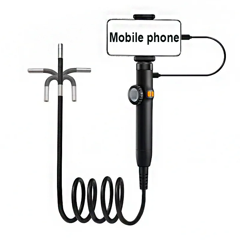 Tweerichtings 360° °   Roterende Borescope, 1080P-camera, endoscoop met licht, 6 mm waterdichte sonde, endoscoop met Android/iOS-telefoon