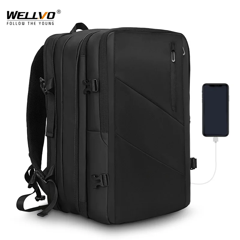 

Men's Expandable Backpack 15.6 Inch Laptop Business Travel Bag With USB Charge Large Luggage Pack Mochila Male XA325C