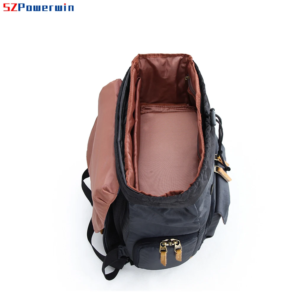 Powerwin Professional Waterproof Camera Backpack with Horse Leather and Laptop Charger for Outdoor Photography
