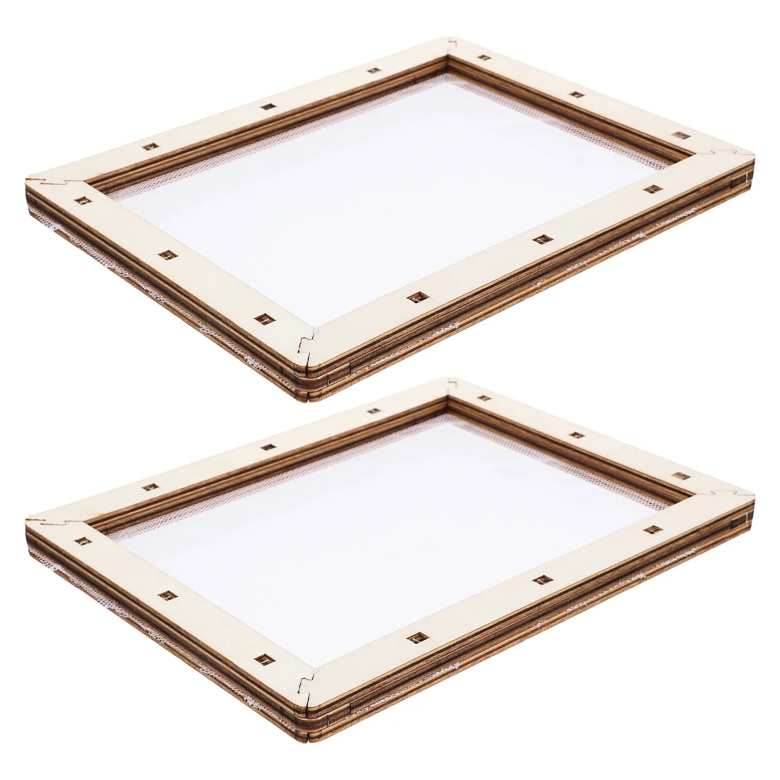 

2Pcs DIY Paper Making Kit Wooden Mesh Screen Frame Handmade Paper Craft Educational Traditional Tool Educational Mesh Frame