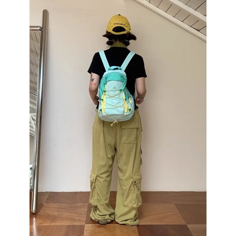 

Women Patchwork Backpacks Large Capacity Y2k School Bag Fashion Design Nylon Backpack Outdoor Hiking Travel Bags 2025 New Trend