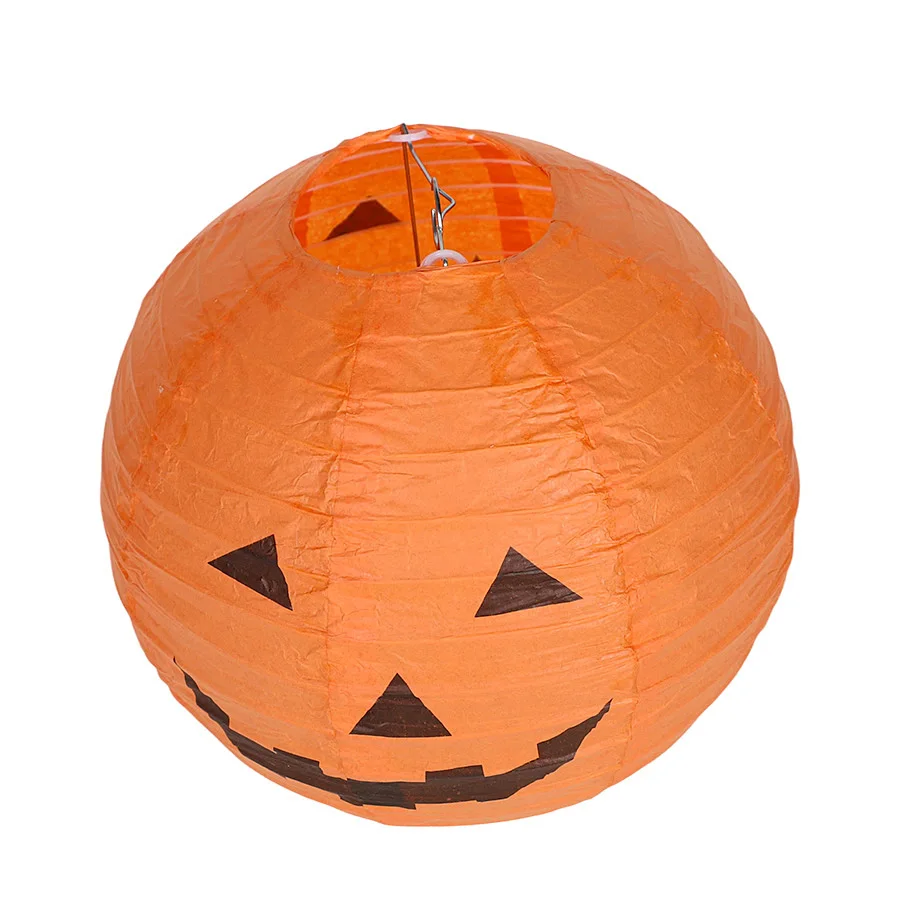 6 Stück Halloween-Party-Kürbis-Papierlaternen für Haus, Garten, Innen- und Außendekoration, hängende Ornamente, Horror-Requisiten ohne LED – Detail 7