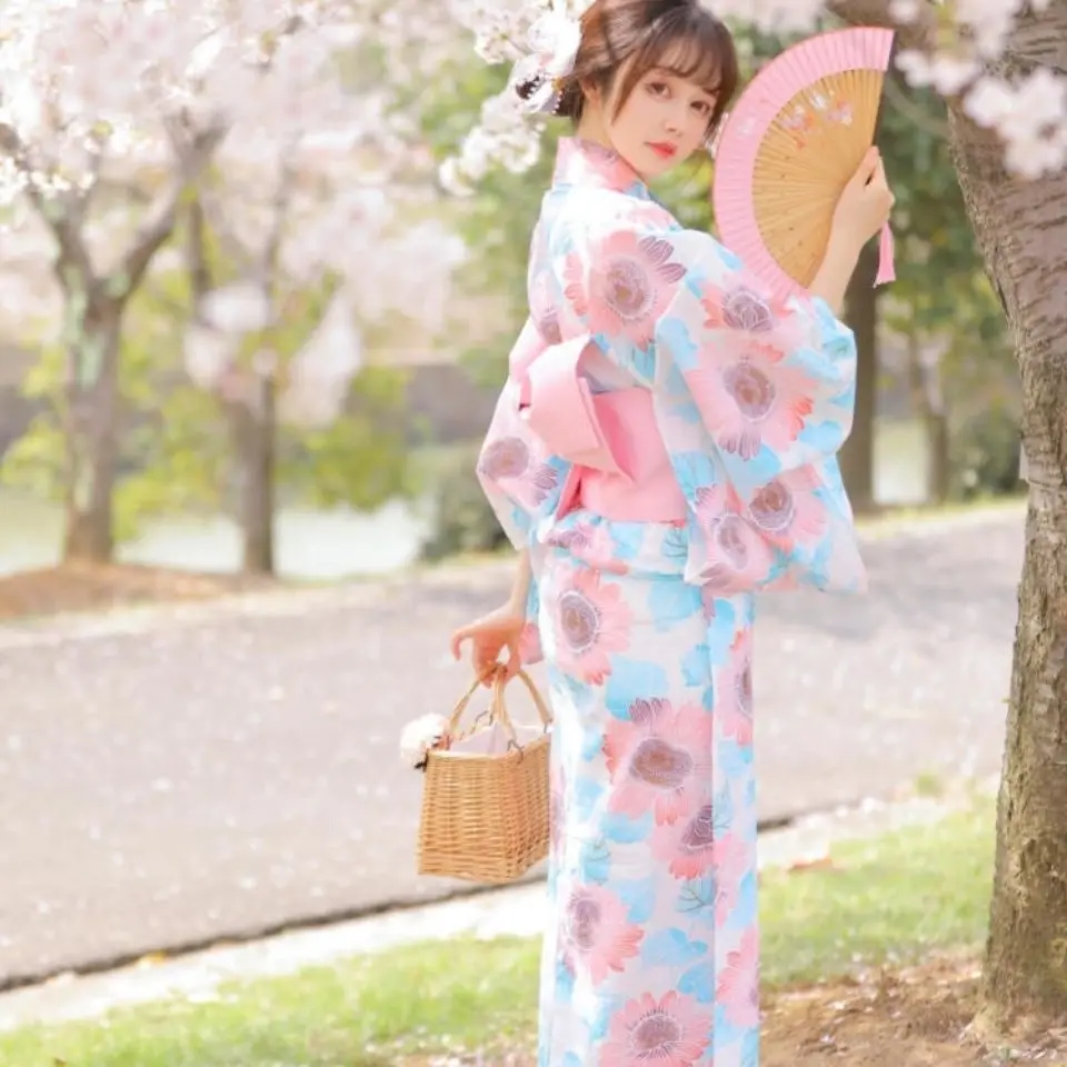 Kimono Women's Formal Dress Traditional Japanese Style Clothes Sexy Improvement Of Photo Taking Girl's Kimono