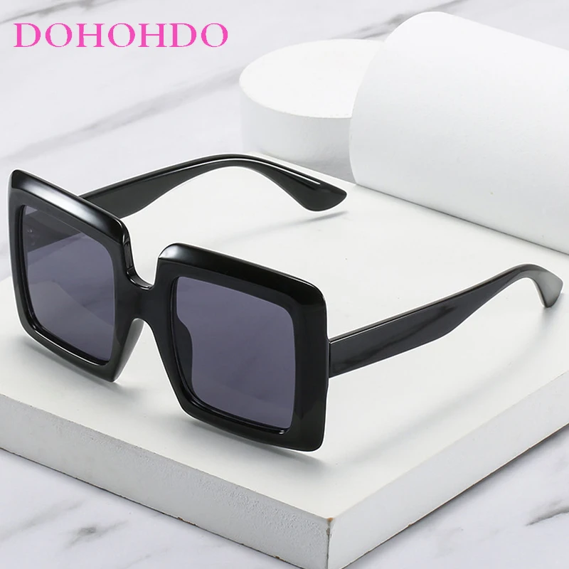 

DOHOHDO Vintage Oversized Square Gradient Women Sunglasses 2025 New Luxury Brand UV400 Men Sun Glasses Large Frame Ladies Shades