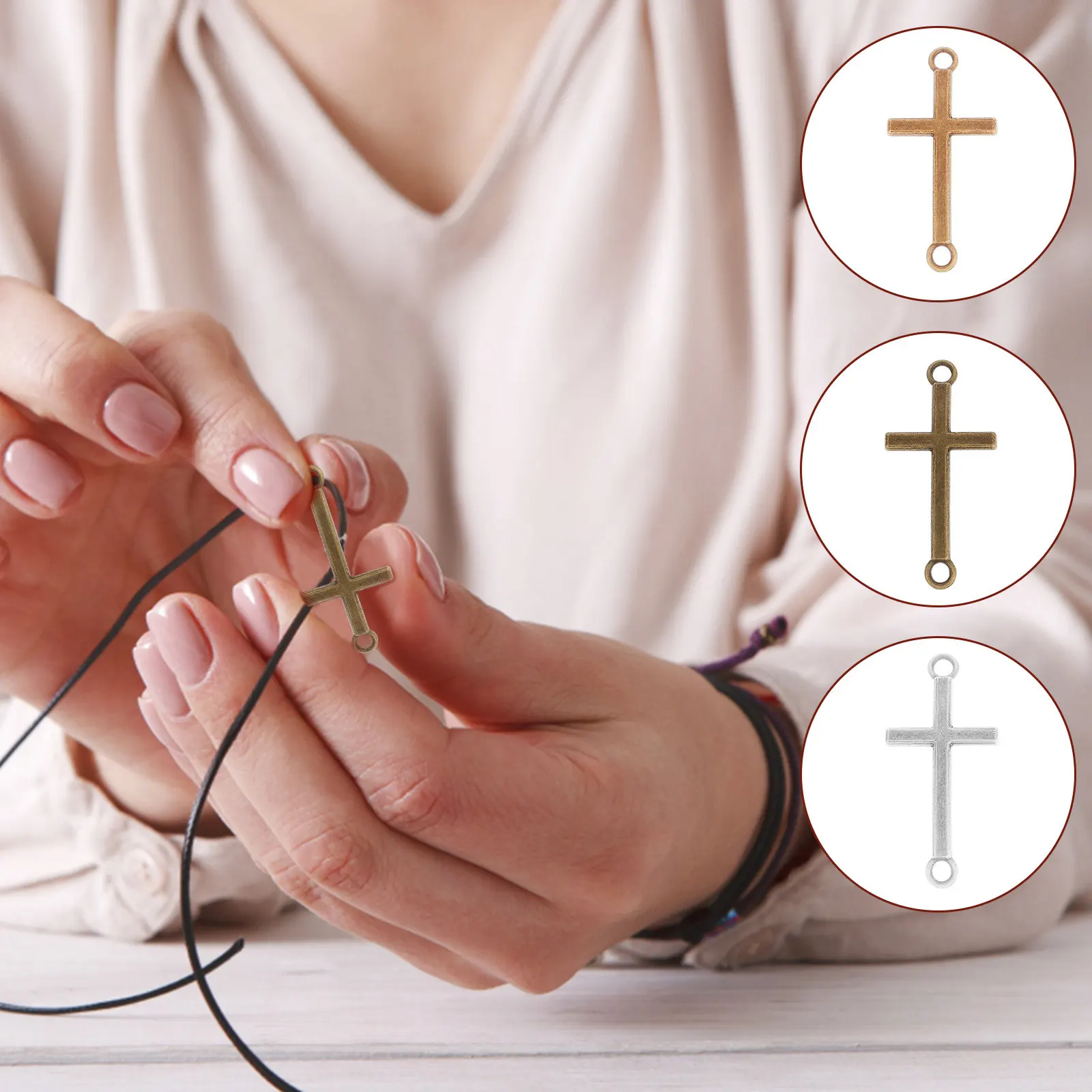 

30 шт. винтажных подвесок-крестиков из цинкового сплава для изготовления ювелирных изделий, рукоделия, серег, ожерелий, браслетов