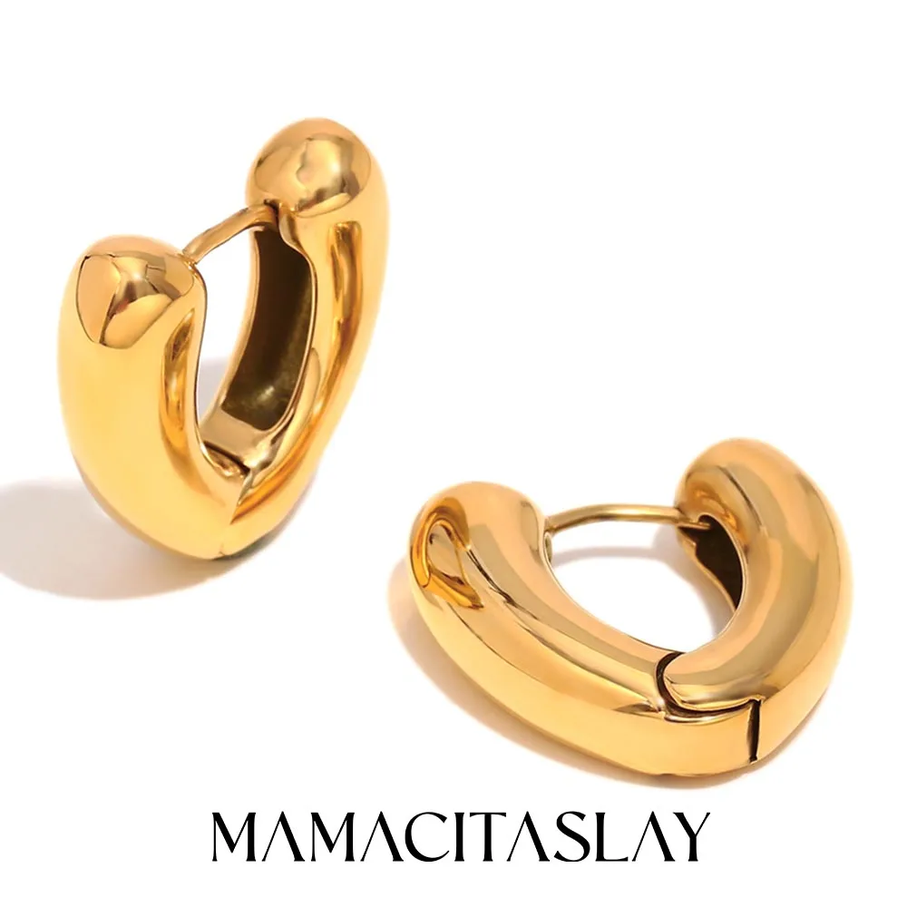 MamacitaSlay Minimalist Design Cool Small V-shaped Earrings Leisure Party Waterproof Jewelry Women's Elegant Statement Earrings