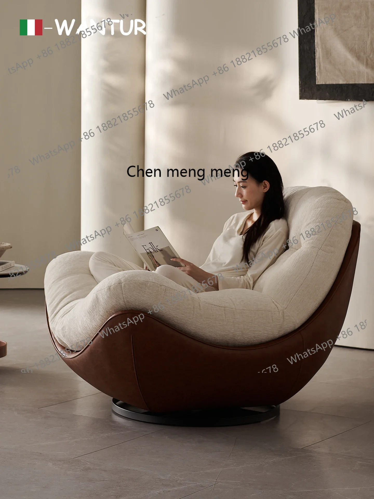 

Новое поступление, итальянский минималистичный вращающийся одиночный стул, современный креативный диван, кресло для гостиной, балкона, дизайнерское кресло для ленивого отдыха