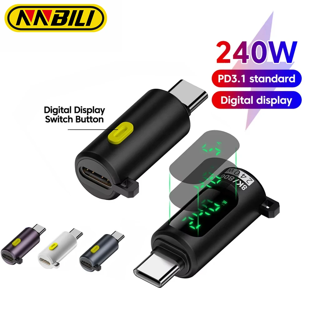 NNBILI PD 240 واط شاشة ديجيتال OTG شحن سريع نوع C محول 80Gbps USB C OTG موصل آيفون 17 16 15 سامسونج دعوة الموسيقى #1