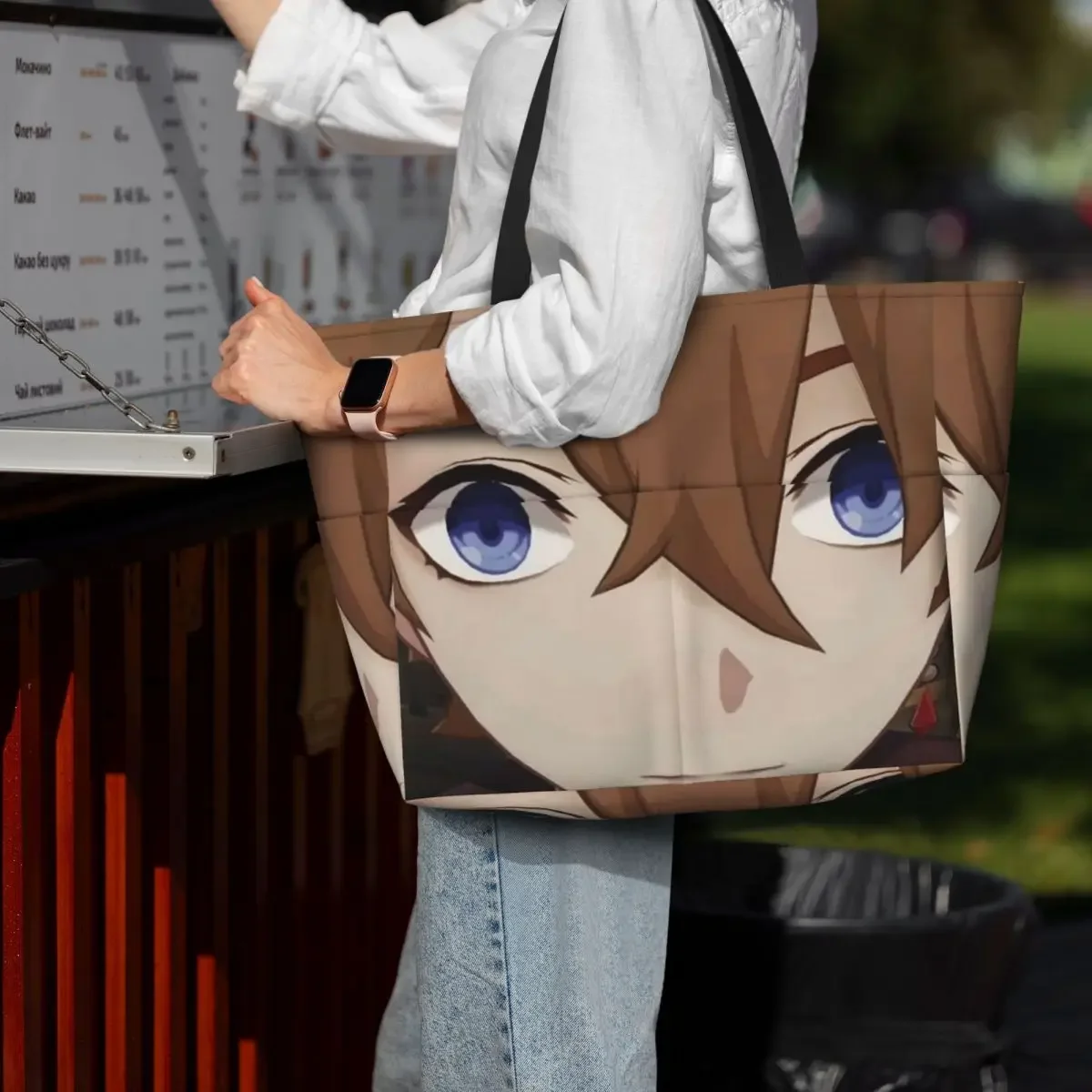 

Childe Genshin Impact Genshin Impact Cursed Childe Beach Tote Bag Sport Yoga Duffle Large Tote Bag Women Travel Bag Fitness bag