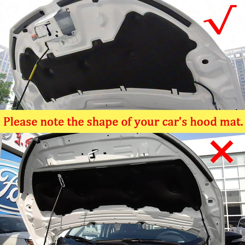 For Ford EcoSport Accessories B515 BK 2014~2022 Car Hood Sound Pad Soundproof Fireproof Cover Thermal insulation Mat Accessories