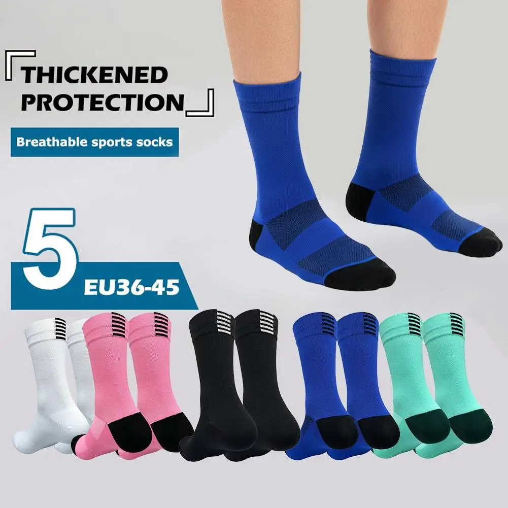 Calcetines de ciclismo profesionales de tubo medio para hombres y mujeres, deportes al aire libre, calcetines de secado rápido para bicicleta para las cuatro estaciones, calcetines para correr