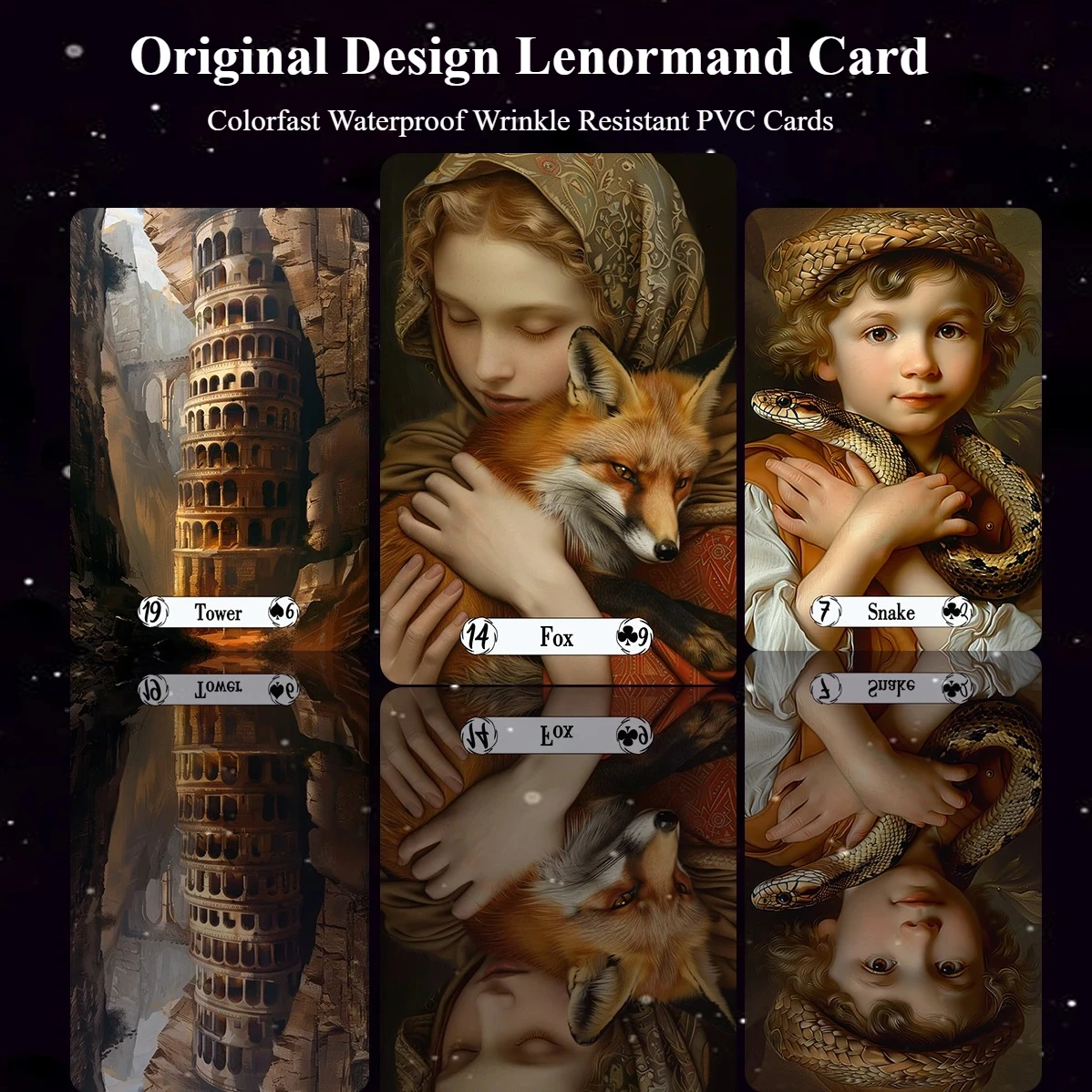 

Оригинальный дизайн от Renowned Artist, ретро-стиль, карта Lenormand, 42 шт., цветная карта из ПВХ, водонепроницаемая, устойчивая к морщинам, колода Oracle