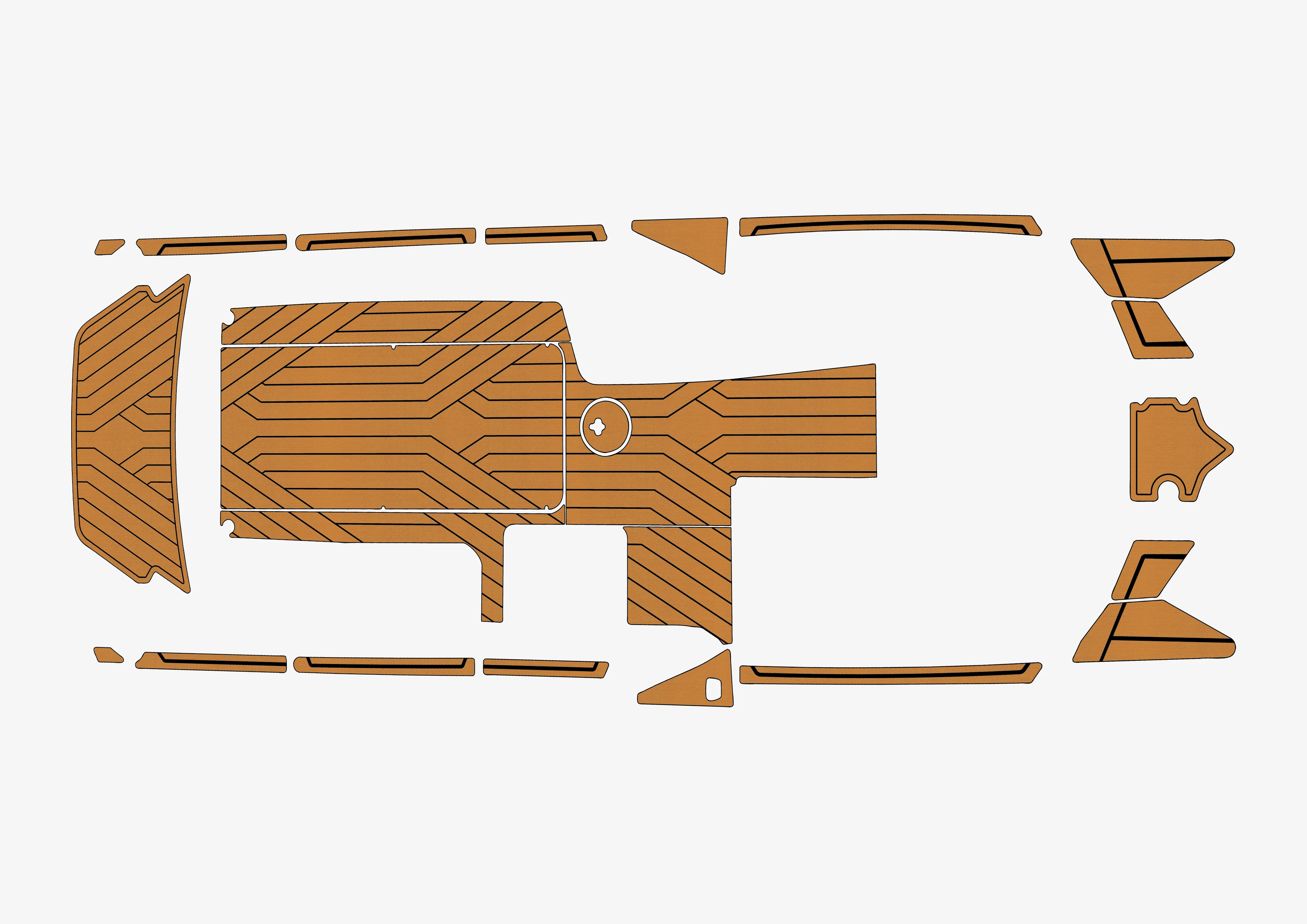 Eva foam Fuax teak seadek marine floor For 2013-2016  malibu 24 MXZ Cockpit Swim platform bow 1/4