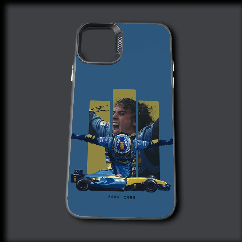 레이싱 드라이버 F-Fernando Alonso 전화 케이스 iPhone 16,15,14,13,12,11,Mini,Pro,MAX 그레이 드롭 매트 충격 방지 소프트 커버