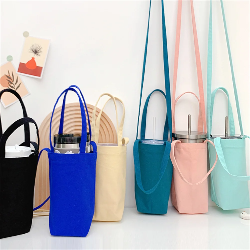 Water Bottle Storage Bag Canvas Portable Organizer Cover With Strap Insulator Sleeve Women'S Makeup Bag Shopper Bag Cosmetic