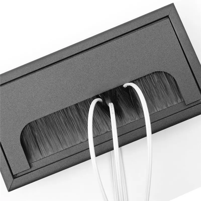 VELIF-Rectangle Cable Grommet Metal Wire Hole Cover For Desk Management,160Mm X 80Mm - Pack Of 2