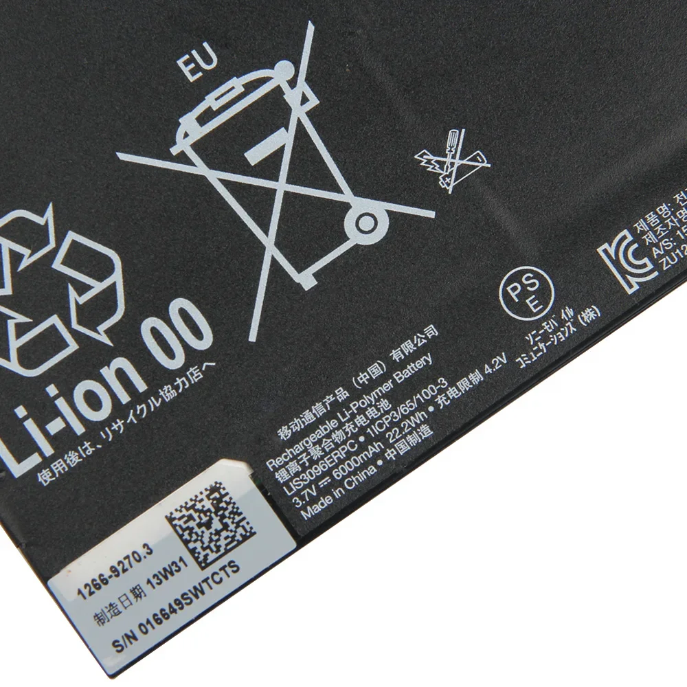 Replacement Battery LIS3096ERPC For SONY Xperia Z Tablet 1ICP3/65/100-3 6000mAh Quality Batteries With Tool