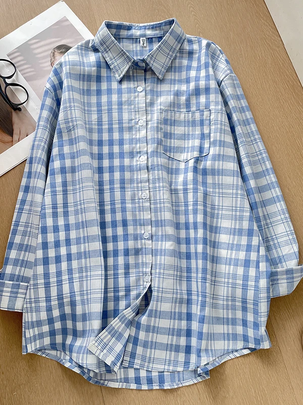 Loose Long Sleeve Shirt Women's Casual Style Korean Japanese Autumn Fashion Artistic Mid-Length Shirt Ladies' Premium Lazy Style