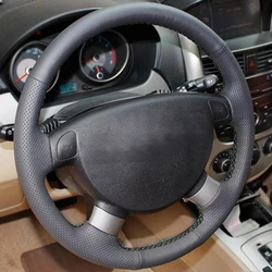 Black Artific Leather Steering Wheel Cover for the chevrolet aveo LOVA buick Excelle daewoo gentra 2013 2015 lacetti 2006 - 2012