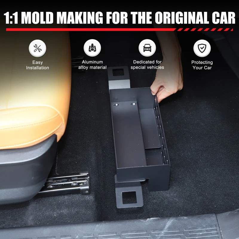 

Gao Ruying For Haval Mastodon 2023-25 Aluminum Alloy Black Car Storage Basket Under the Passenger Seat Interior Car Accessories