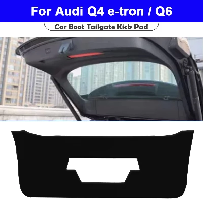

For Audi Q4 E-tron Q6 2021-2025 Trunk Tailgate Guard Pad Leather Rear Trunk Door Protective Car Interior Accessories