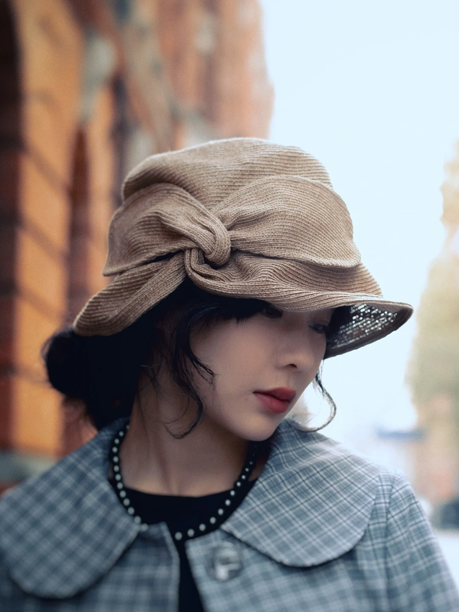 High Quality Niche Designer Style Retro Travel Folding Sun-Proof Fisherman Hat for Women