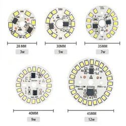 PaaMaa lámpara de parche de bombilla LED, placa SMD, módulo Circular, placa de fuente de luz para bombilla, CA de 220V, foco de Chip Led Downlight