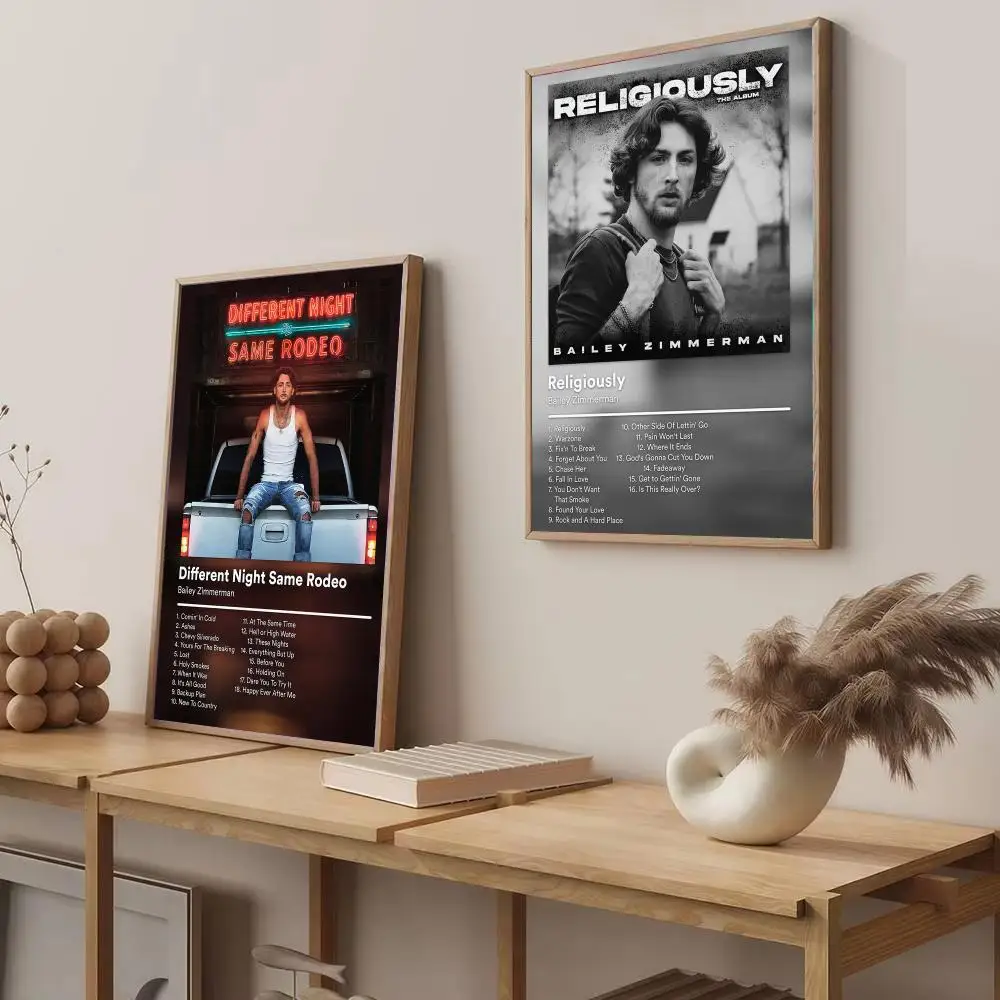 Country Singer B-Bailey Zimmerman Poster Modern Aesthetic Wall Art Print Trendy Bedroom Home Decor Gift