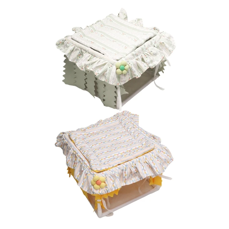 

Comfortable Guinea Pigs House Bed with Soft Mat Pet Hideouts Habitat Bed for Small Animals Machine Washable Hedgehogs Bed DXAF
