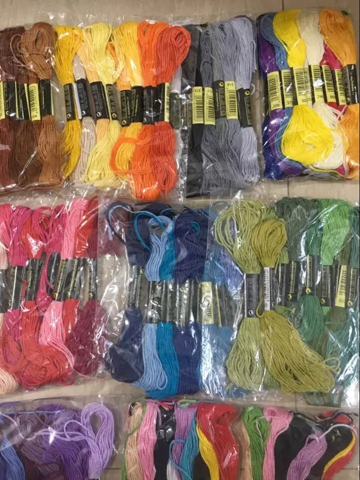 oneroom 6th  8pcs/lot Similar Color Threads Cross Stitch Floss 6 Shares Embroidery Thread Sewing Skeins Craft For