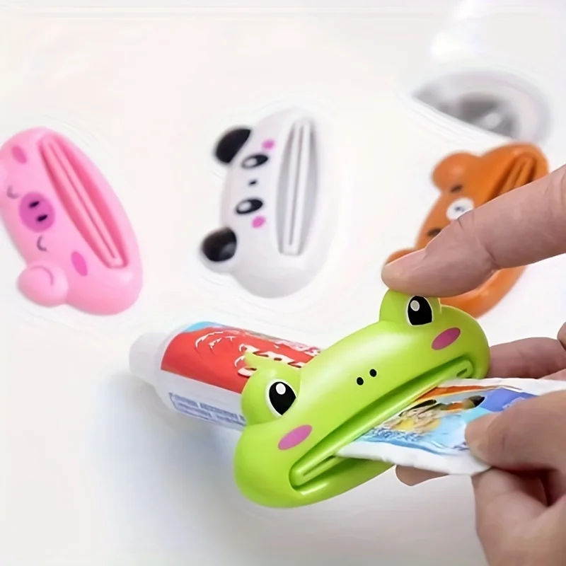 

1/2/4PCS Cute Animal Toothpaste Squeezer, Panda Bear Rabbit Design, No Battery Easy Use Bathroom Accessory