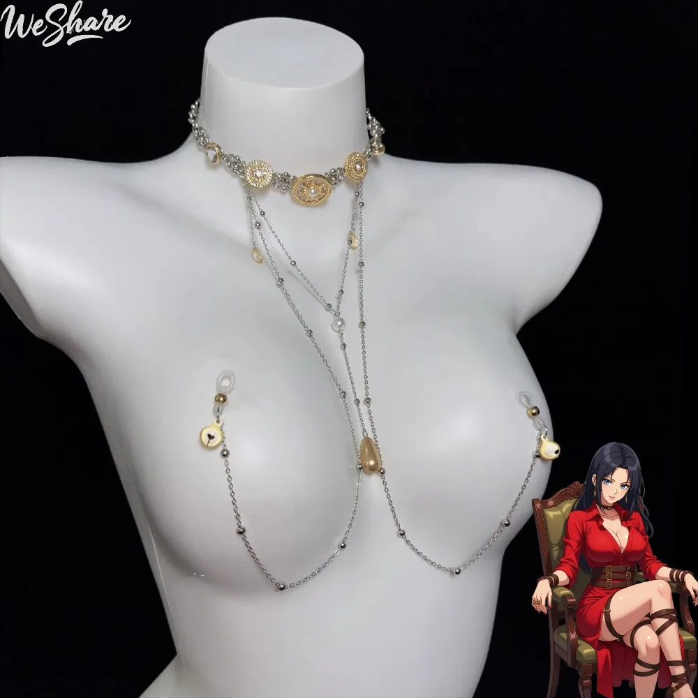 Joyería corporal de estilo palaciego de lujo, abrazaderas para pezones con gargantilla de perlas, fetiche BDSM ajustable, juegos para adultos, Juguetes sexuales para parejas