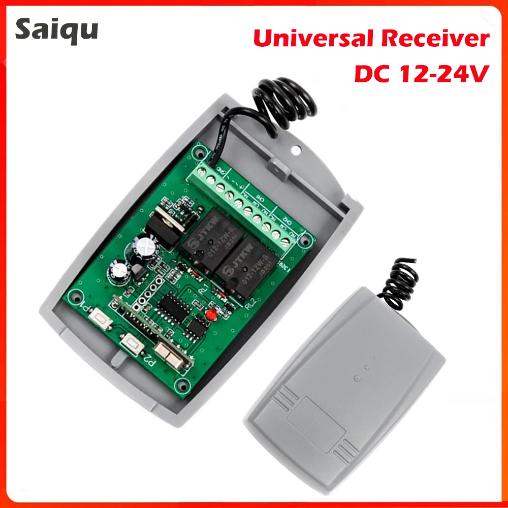 Garage Door Receiver 2CH 433.92MHZ Remote Controller for Doorhan Gate Multi Brand Fixed Learning Rolling Code Universal Receiver