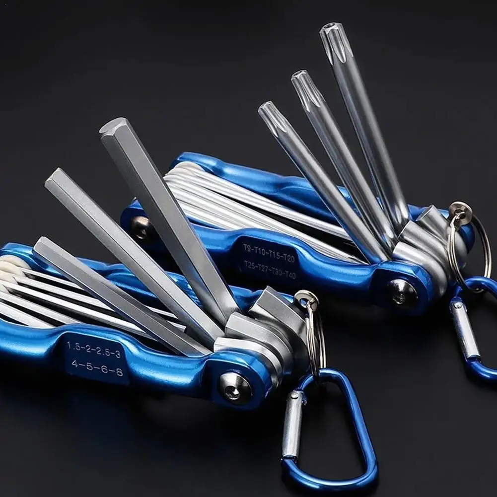 8 In 1 Folding Allen Wrench Set Metric Allen Key Set Tool Or Folding Tamper Proof Torx Key Set Portable Wrench Kit