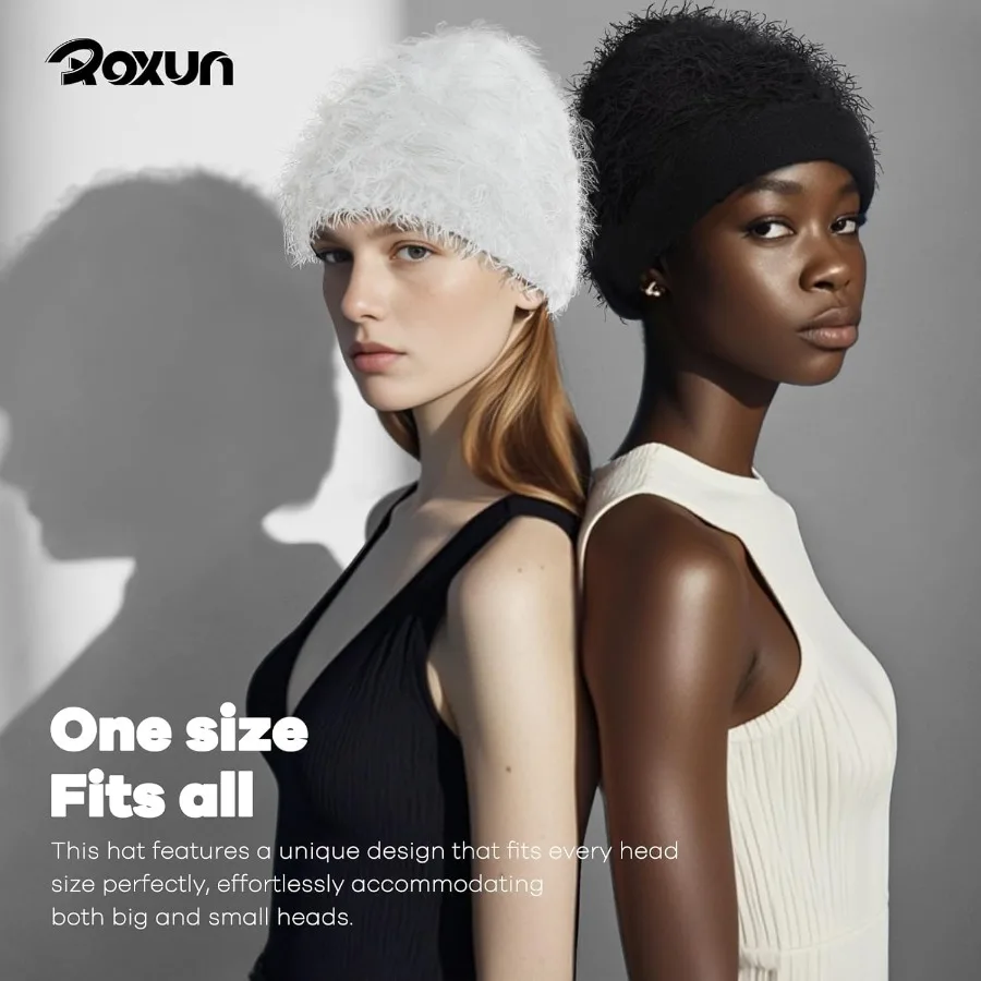 Gorro desgastado Fuzzy Shiesty Yeat Cálido Talla única para hombres Mujeres Gorro de punto de moda de invierno