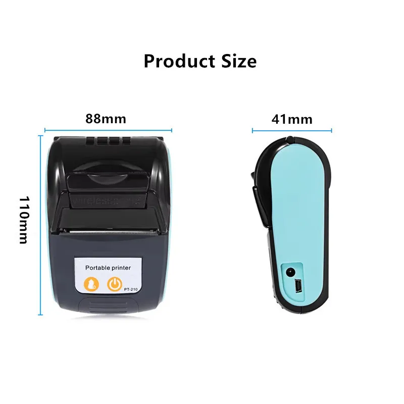 Supermarket checkout handheld portable wireless Bluetooth 58mm thermal receipt printer compatible with Android&IOS