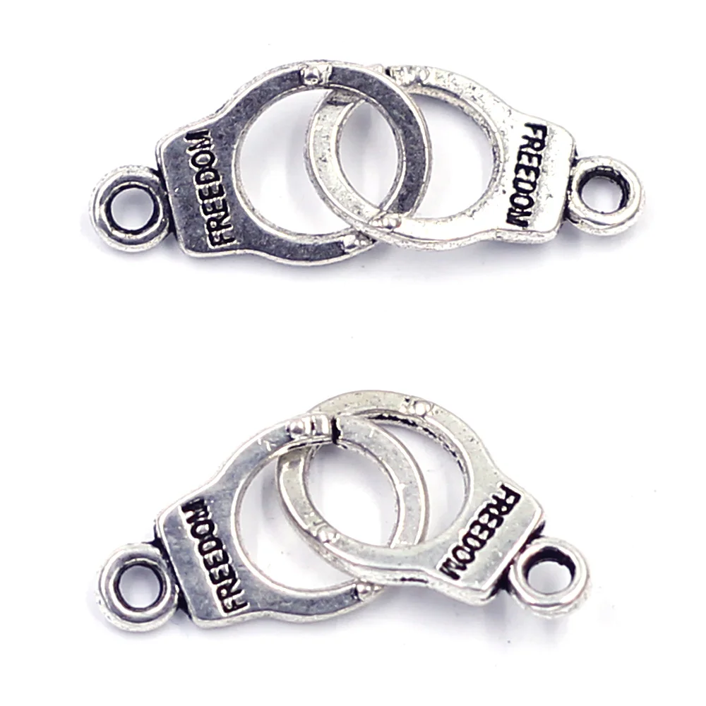 

10Sets Silver Tone Toggle OT Clasps Handcuffs Shape Freedom Classic For Charms Bracelets Jewelry DIY Finding 17x10mm