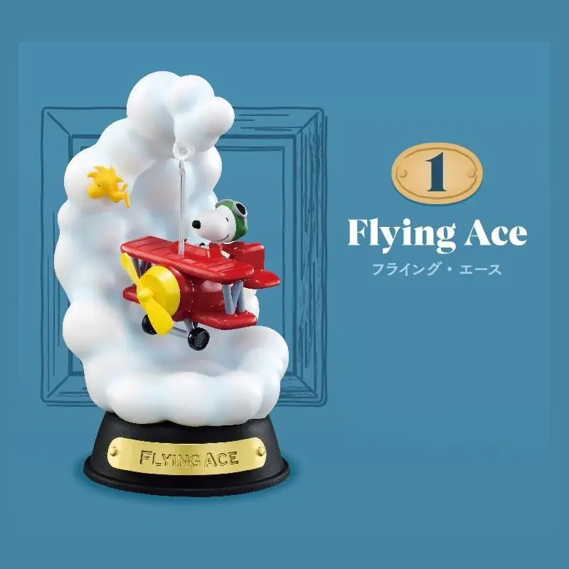 Cartoon Animation Snoopy Miniature Swaying Swing Surfing Flying Rocket Tide Play Blind Box Desktop Ornaments